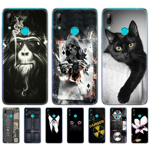 Coque pour Huawei honour 8A prime 8C 8X 10 i play coque arrière pour huawei Y5 Y6 Y7 Y9 2022 pro Prime noir chat fer homme ► Photo 1/6