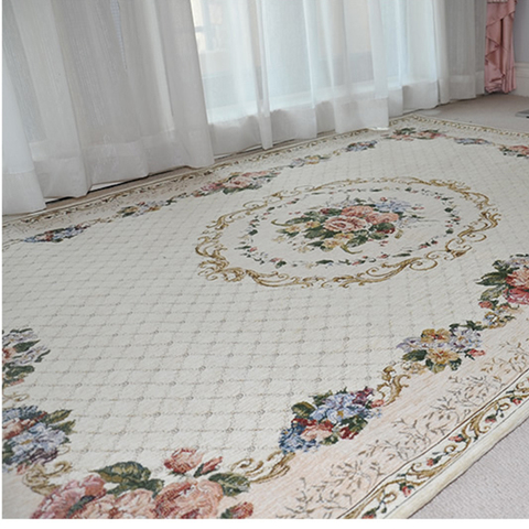 Tapis de sol moderne et concis, Style floral, européen, de salon, chambre à coucher, maison, Table basse, salle d'étude ► Photo 1/5