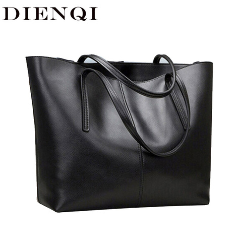 DIENQI haute qualité grande capacité en cuir véritable sacs à bandoulière pour les femmes 2022 luxe mode dames sacs à main noir sac a main ► Photo 1/6