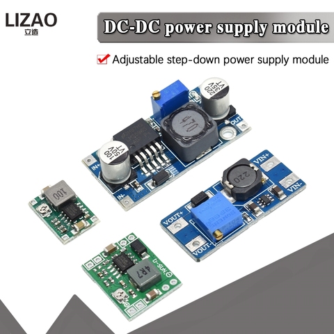 Module d'alimentation stabilisé à DC-DC tension module régulateur de tension réglable boost & buck LM2596S-ADJ MT3608 MP1584EN ► Photo 1/6