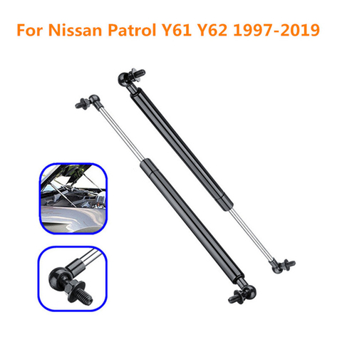 2x voiture capot avant capot ascenseur prend en charge choc gaz jambe de force barres tige pour Nissan patrouille Y61 Y62 1997-2022 pratique sûr 41cm ► Photo 1/5