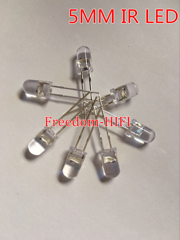 En gros 100 pièces lot 5mm IR infrarouge LED 940nm lampe transmission Tube Diode électroluminescente haute puissance ► Photo 1/1