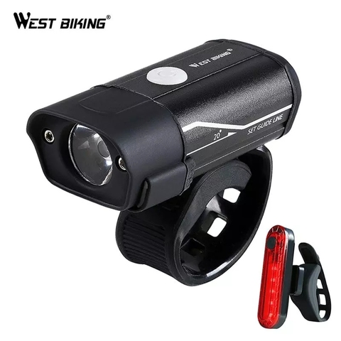 Ouest vélo vélo lumière L2 LED vélo phare arrière Kit USB batterie Rechargeable lampe de poche vélo lampe torche ► Photo 1/6