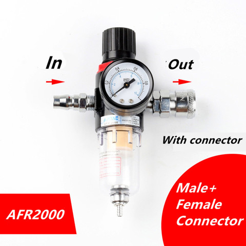 Nouveau AFR-2000 filtre pneumatique unité de traitement de l'air régulateur de pression compresseur soupape de réduction huile eau séparation AFR2000 jauge ► Photo 1/6