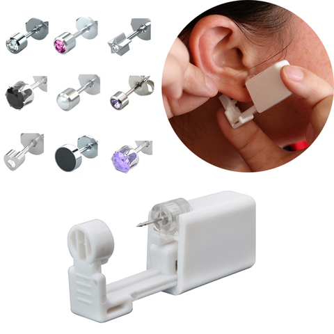 Pistolet de perçage jetable pour oreilles, 1 pièce, unité de perçage pour Cartilage, Tragus, Helix, Kit de Machine à outil, clou, bijoux pour le corps ► Photo 1/6