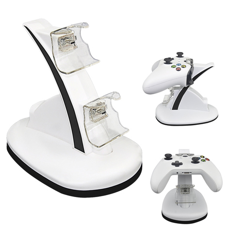 Besegad double contrôleur Joypad Gamepad puissance Station de charge chargeur support pour Microsoft Xbox One 1 x-boxone mince jeu ► Photo 1/5