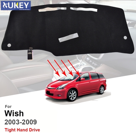 Xukey-tapis de tableau de bord, protection de tableau de bord, pour Toyota Wish AE10, 2003, 2004, 2005, 2006, 2007, 2008, 2009 ► Photo 1/6