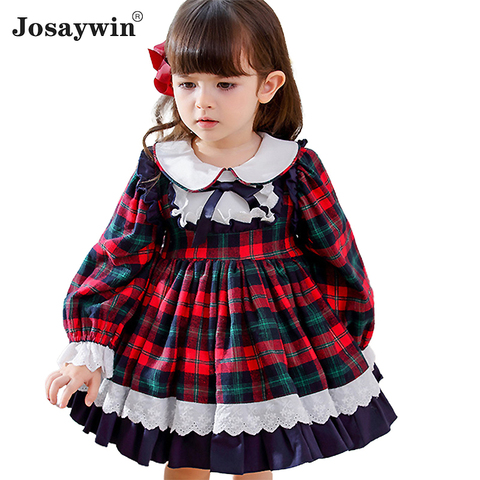 Enfants robe pour filles bébé Lolita robe de fête pour enfant automne hiver robe de mariée fille robe de bal 2022 Plaid Bow princesse Vestidos ► Photo 1/6