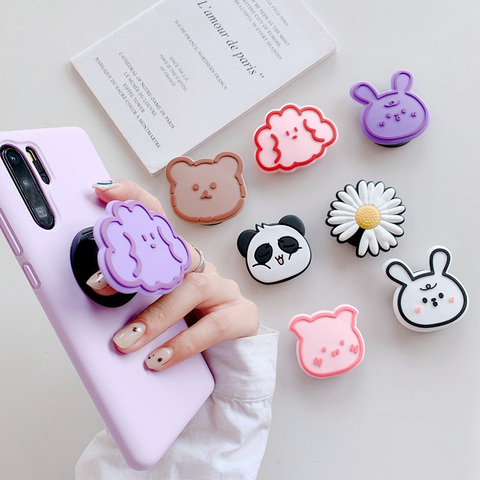 Support extensible pour téléphone portable, avec poignée de dessin animé, pliable, pour Smartphones, de poche, de bureau ► Photo 1/1