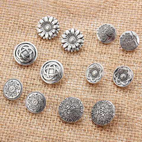 Bouton manteau en métal, lot de 10 pièces coupe-vent, bouton coupe-vent, bouton motif Vintage, 17mm de diamètre ► Photo 1/6