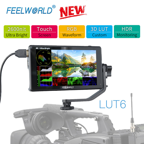 FEELWORLD – moniteur de champ LUT6 pour caméra DSLR, 6 pouces, écran tactile LUT HDR 3D 2600nits, HDMI, 3g, sdi 4K, avec forme d'onde ► Photo 1/6