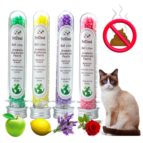 4 perles aromatiques de déodorant de litière de chat le charbon actif d'odeur absorbe les excréments de retrait d'animal de compagnie puent les fournitures de nettoyage de désodorisant ► Photo 1/6