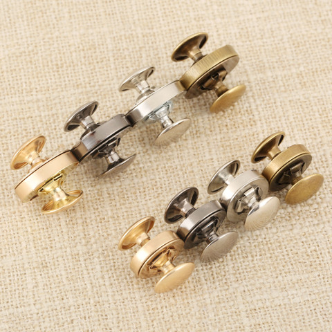 Fermoirs magnétiques métalliques à Double Rivet, 10 pièces, boutons de fixation pour sac à main, vêtements DIY, 14/18mm ► Photo 1/6