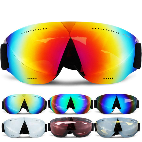 Hommes Femmes HD Ski Lunettes UV400 Anti-Brouillard Ski Lunettes Hiver Coupe-Vent Snowboard Lunettes Lunettes de Ski Snowboard Lunettes ► Photo 1/6