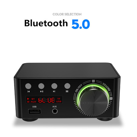 Nouveau 50W * 2 Mini classe D stéréo Bluetooth 5.0 TPA3116 amplificateur de puissance numérique TF 3.5mm entrée USB Hifi Audio ampli maison pour Mobile ► Photo 1/1