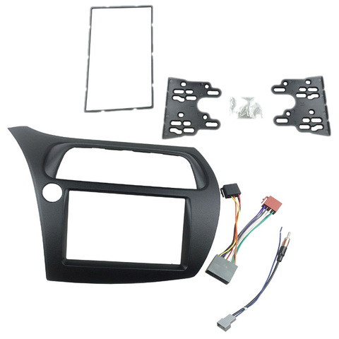 Nouveau-pour Honda Civic Double Din Fascia Radio Dvd stéréo Cd panneau tableau de bord montage Installation Kit d’outils pour habillage cadre de visage cadre avec fil H ► Photo 1/6