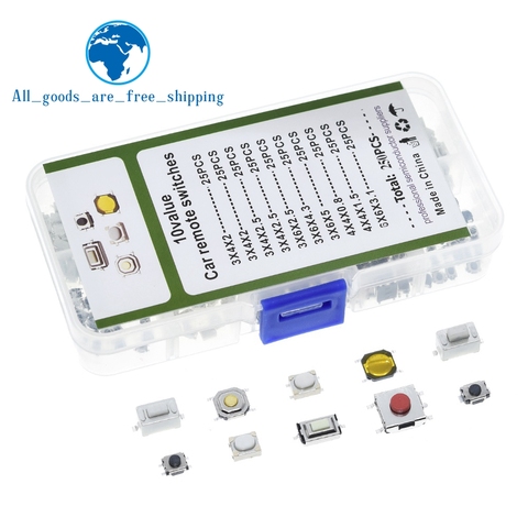 250 pièces 10 Types Tactile bouton poussoir interrupteur Tactile touches à distance bouton Microswitch Offre Spéciale ► Photo 1/6