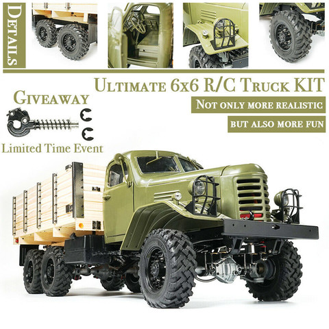 Kingkong RC voiture 1/12 échelle CA30/ZISL-151 6x6 camion soviétique avec KIT de châssis en métal ► Photo 1/6