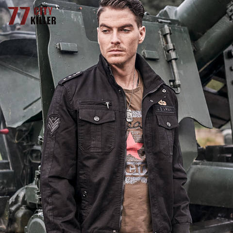 Blouson militaire Bomber pour hommes, 77City Killer, vestes tactiques en coton, vêtements d'extérieur, multi-poches, vol automne-hiver, M-6XL ► Photo 1/6