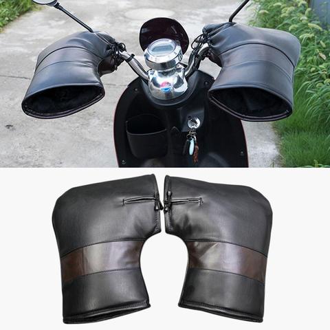 1 paire moto Scooter main chaude gants moto épaississement mains plus chaudes criques anti-froid guidon cache-poches étanche ► Photo 1/6