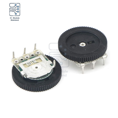 Potentiomètre à molette à 3 broches, 10K Ohm, 10K Ohm, commande de commutateur de Volume Audio stéréo pour Radio lecteur MP3 MP4, 10 pièces/lot ► Photo 1/3