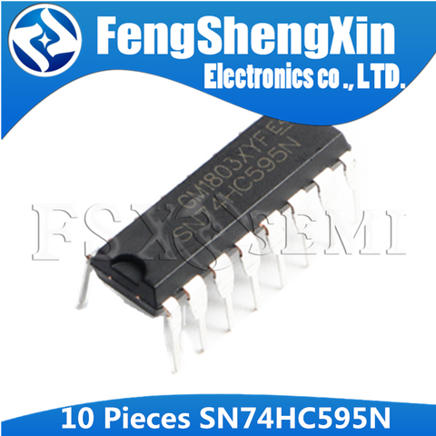 10 pcs/lot SN74HC595N 74HC595 74HC595N DIP-16 8BIT registre de décalage avec 3 registres de sortie d'état IC ► Photo 1/3