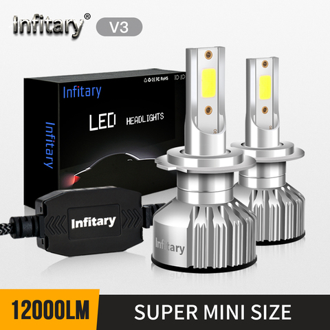 INFITARY 2 pièces De Voiture Phare H4 led H7 led H1 H3 H11 H13 HB3 HB4 9004 9005 9006 9007 72 W 8000LM Auto Phare 6500 K Ampoule ► Photo 1/6