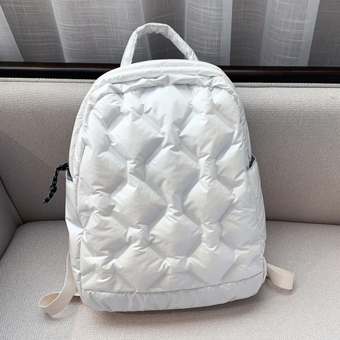 Ultra-léger hiver chaud espace vers le bas sac à dos femmes école sac à dos sacs pour filles mode tendance coton léger sacs de voyage ► Photo 1/6