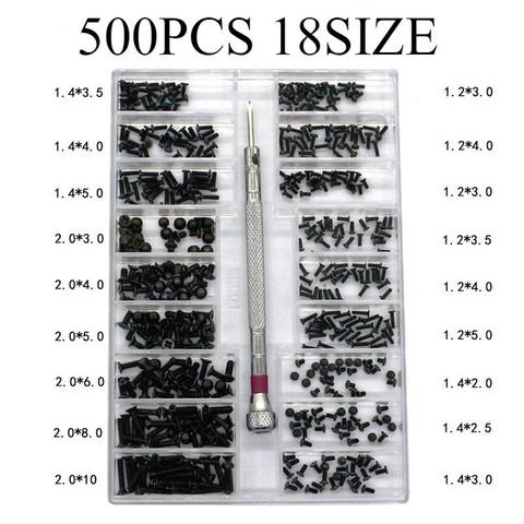 500 pièces 18 Types Mini vis Kit de bricolage ordinateur portable lunettes assembler réparation vis fixation ensemble Miniature vis avec tournevis ► Photo 1/6