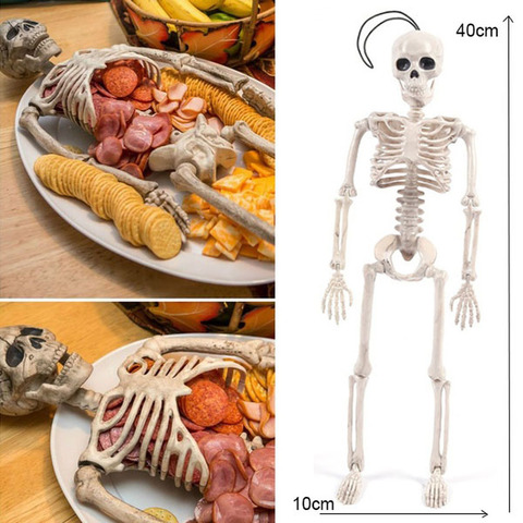 Squelette humain en plastique 40cm, modèle anatomique pour fête d'halloween, accessoires de décoration de maison hantée, jouets de décoration ► Photo 1/6