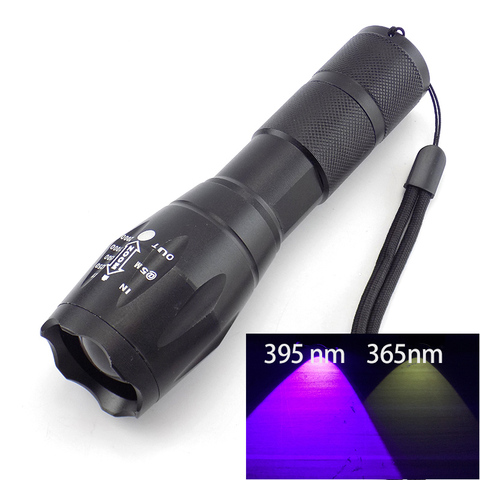 Lampe flash Led UV fluorescente puissante, 365nm 395nm, lumière noire, torche, éclairage pour taches d'animaux de compagnie, marqueur de chasse ► Photo 1/6