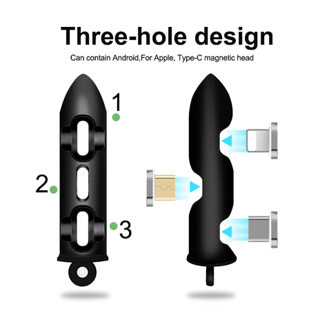 Récipient de stockage en métal portatif d'adaptateur de boîte de prise magnétique pour le connecteur de câble de chargeur d'aimant de Micro USB type C d'iphone ► Photo 1/6