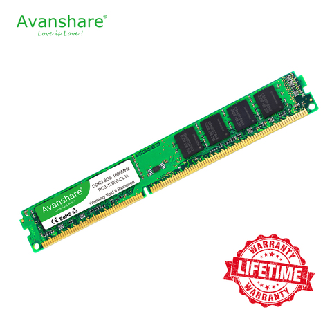 Avanshare 2 GO 4GB 8GB DDR3 RAM 1066MHZ 1333MHZ 1600MHZ Ordinateur De Bureau De Mémoire 2RX8 1.5V PC3 SÉRIE 10600 12800 MÉMOIRES RAM ► Photo 1/6