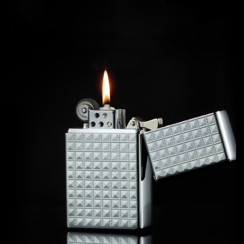 Briquet à essence en métal rétro, sans huile, rechargeable, Kerosene, allume-cigare, Gadgets pour hommes ► Photo 1/6