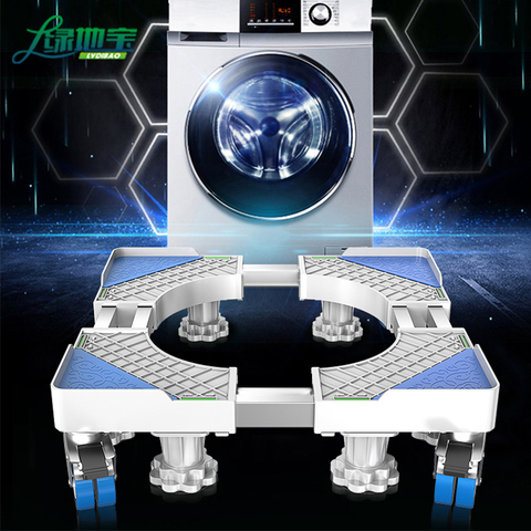Support Mobile pour réfrigérateur et Machine à laver, avec roulettes de frein, 4 pieds, 500kg ► Photo 1/6