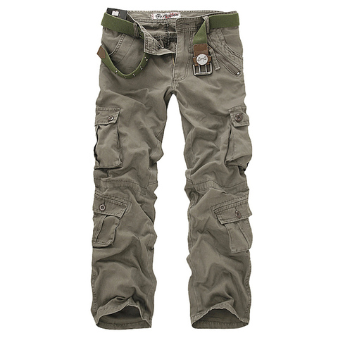 2022 haute qualité hommes Cargo pantalon décontracté lâche Multi poche militaire pantalon Long pantalon pour hommes Camo Joggers grande taille 28-40 ► Photo 1/6