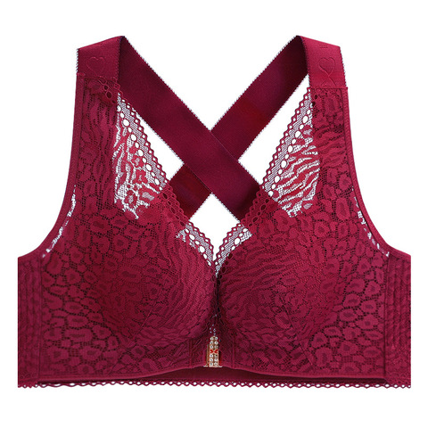 Soutien-gorge Sexy sans fil pour femme, grande taille, avec boucle avant, sous-vêtements pour femmes, 120de 52, mode ► Photo 1/6