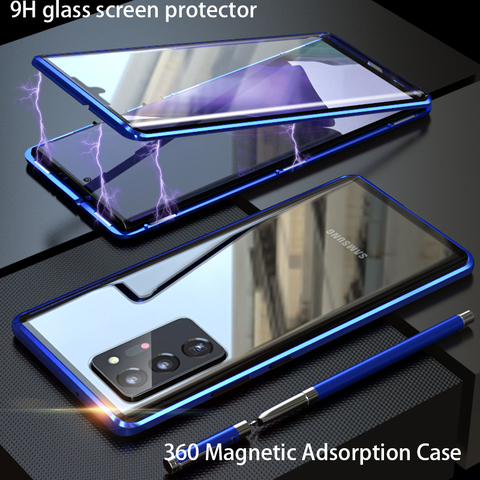 Coque de téléphone magnétique en verre, étui pour Samsung Galaxy S20 S10 S21 S8 S9 Note 20 Ultra Plus Lite Note 9 A71 s20 fe ► Photo 1/6
