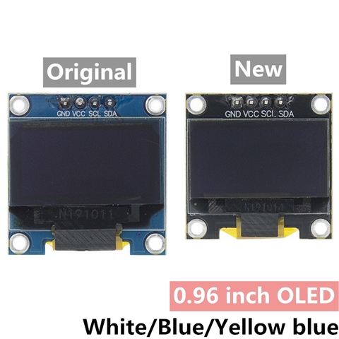 Panneau d'affichage OLED IIC série 4 broches blanc/bleu/jaune/bleu/jaune 0.96 pouces, Module d'affichage LCD 12864x64 pour arduino ► Photo 1/5