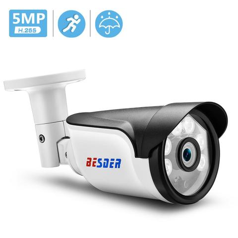 BESDER – caméra de Surveillance Bullet extérieure IP POE hd 5MP/3MP/2MP/H.265, dispositif de sécurité sans fil, étanche ► Photo 1/6