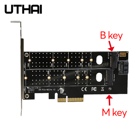 Uthai – carte d'adaptation T15 PCIe à M.2 NVMe SSD, NGFF, 110mm, M Key plus B Key, PCI-E X4 X8 X16, double Expansion ► Photo 1/4