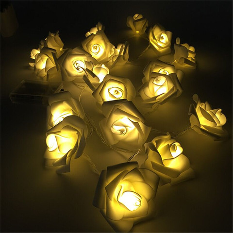 Guirlande lumineuse à 10/20/40 LED avec USB, alimenté par piles, pour noël, décoration de mariage, saint-valentin, ampoules florales ► Photo 1/6