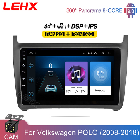 LEHX pour Volkswagen VW polo berline 2008 2015 autoradio multimédia lecteur vidéo Android 9.0 2 go RAM Navigation GPS 2 din dvd ► Photo 1/6