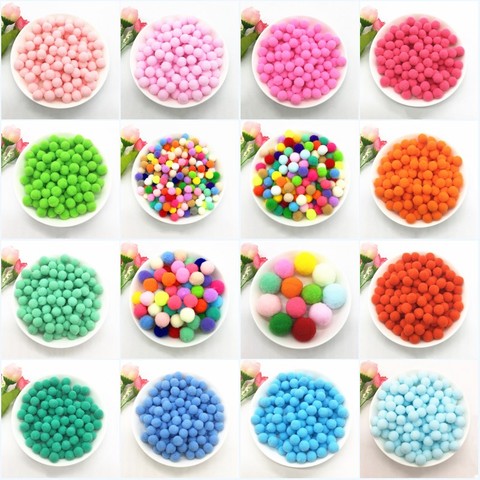 Boule de Pom Poms moelleux 8mm 10mm 15mm 20mm 25mm 30mm | Pompones souples, artisanat en peluche, bricolage, fournitures de couture pour décor maison, 10g ► Photo 1/6