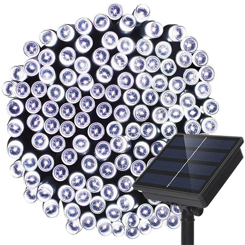 22m 200LED s blanc froid extérieur solaire fée lumières LED solaire étanche LED guirlandes lumineuses pour jardin, Patio, clôture, balcon ► Photo 1/6