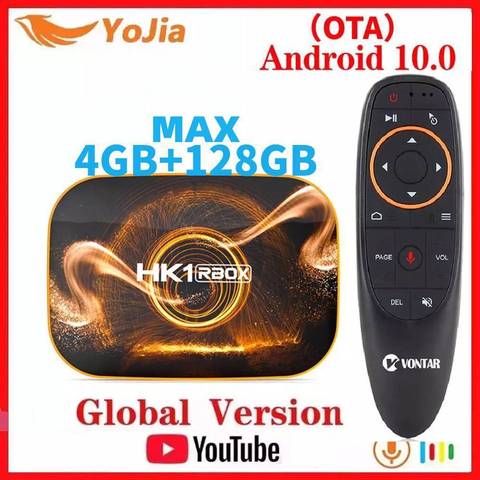 Smart TV Box Android 10.0 HK1 RBOX R1 MAX 4GB RAM 128GB ROM Android 10 TVBOX 4K lecteur multimédia USB3.0 décodeur 2G16G Youtube ► Photo 1/6