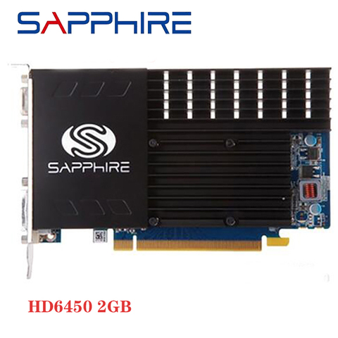 SAPPHIRE – carte graphique Radeon HD 6450, 2 go GDDR3, pour ordinateur de bureau AMD 6400 d'occasion ► Photo 1/4