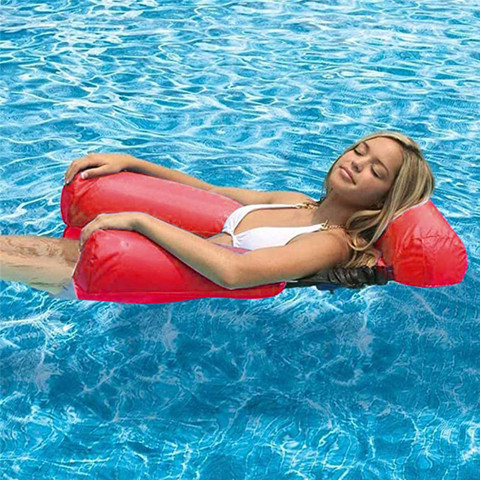 Hamac gonflable pliable flottant pour piscine, matelas à Air, lit, jouet de plage, chaise de détente ► Photo 1/1