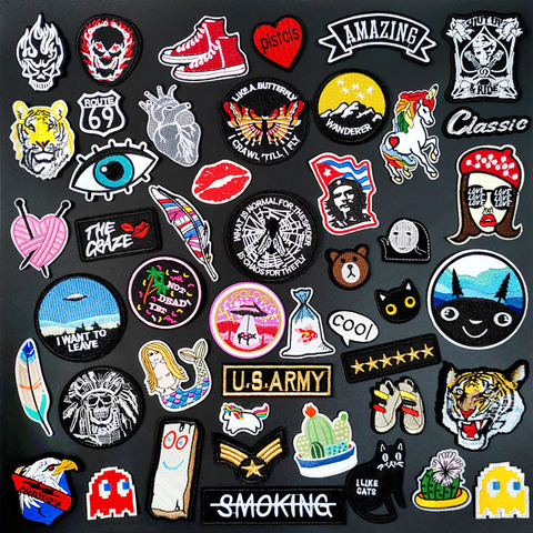 Patchs décoratifs pour vêtements, Badges chat, tigre, mouche, Patch brodé pour vêtements, matériel de couture ► Photo 1/6