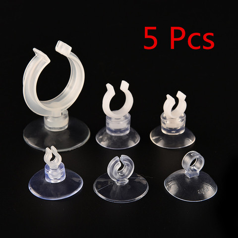 Ventouse pour Aquarium, 5 pièces, pompe à Air transparente support ventouse, pour réservoir de poissons de 5 à 24mm, Tube de ligne aérienne ► Photo 1/6